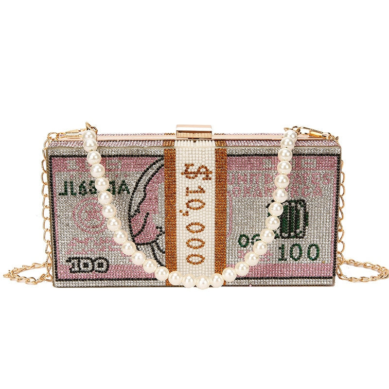 Stack of Cash Women Diamond Money Dinner