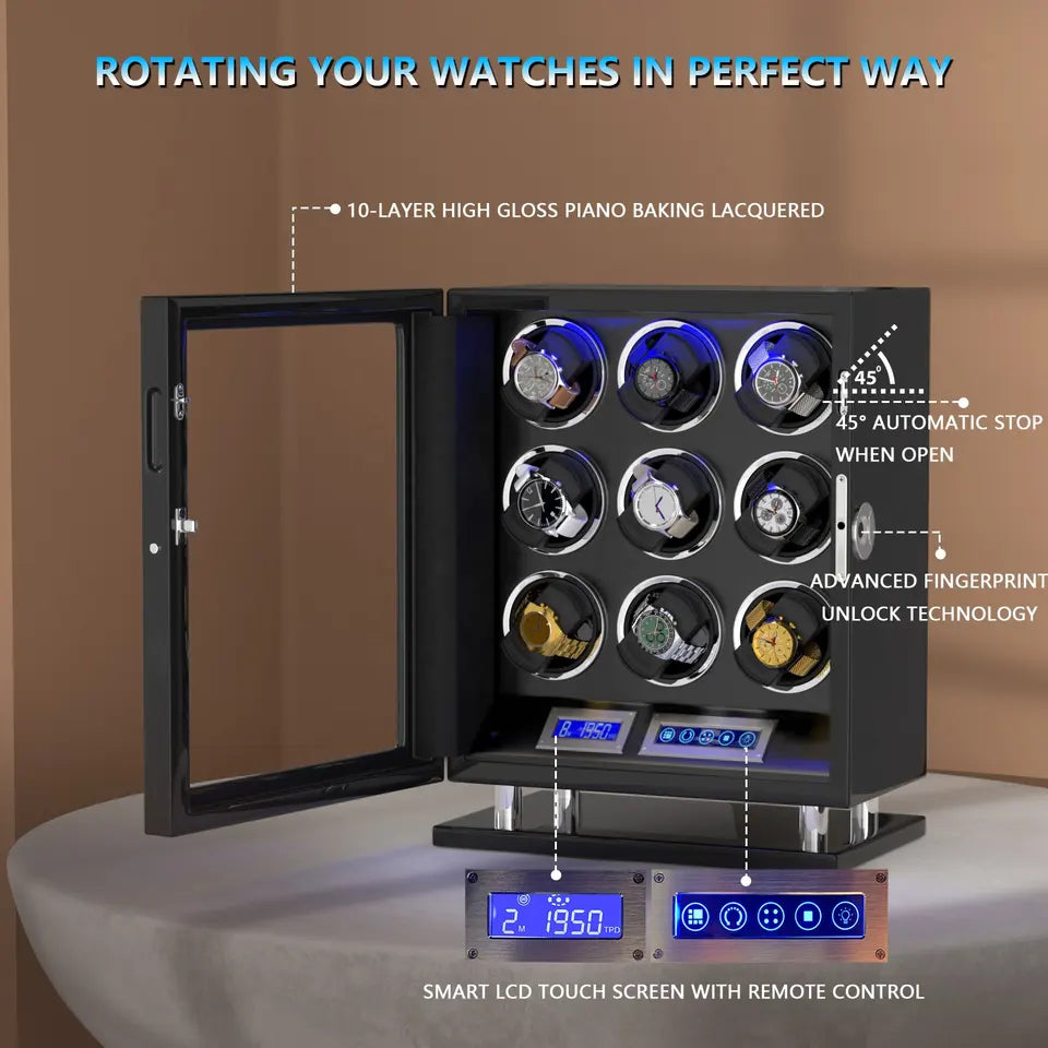 Luxury Fingerprint Unlock Smart watch Winder