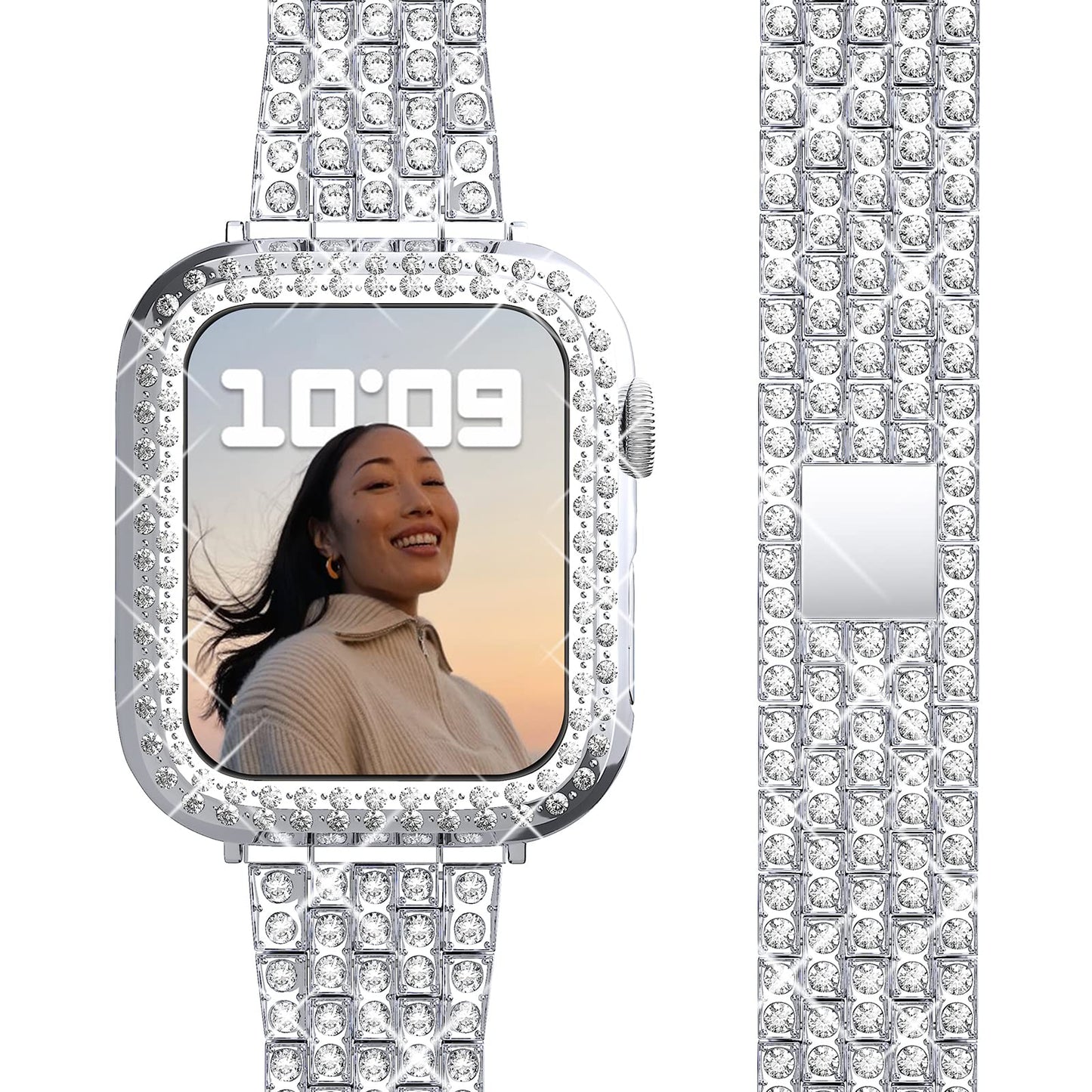 Case + Diamant Riem Voor Apple Watch