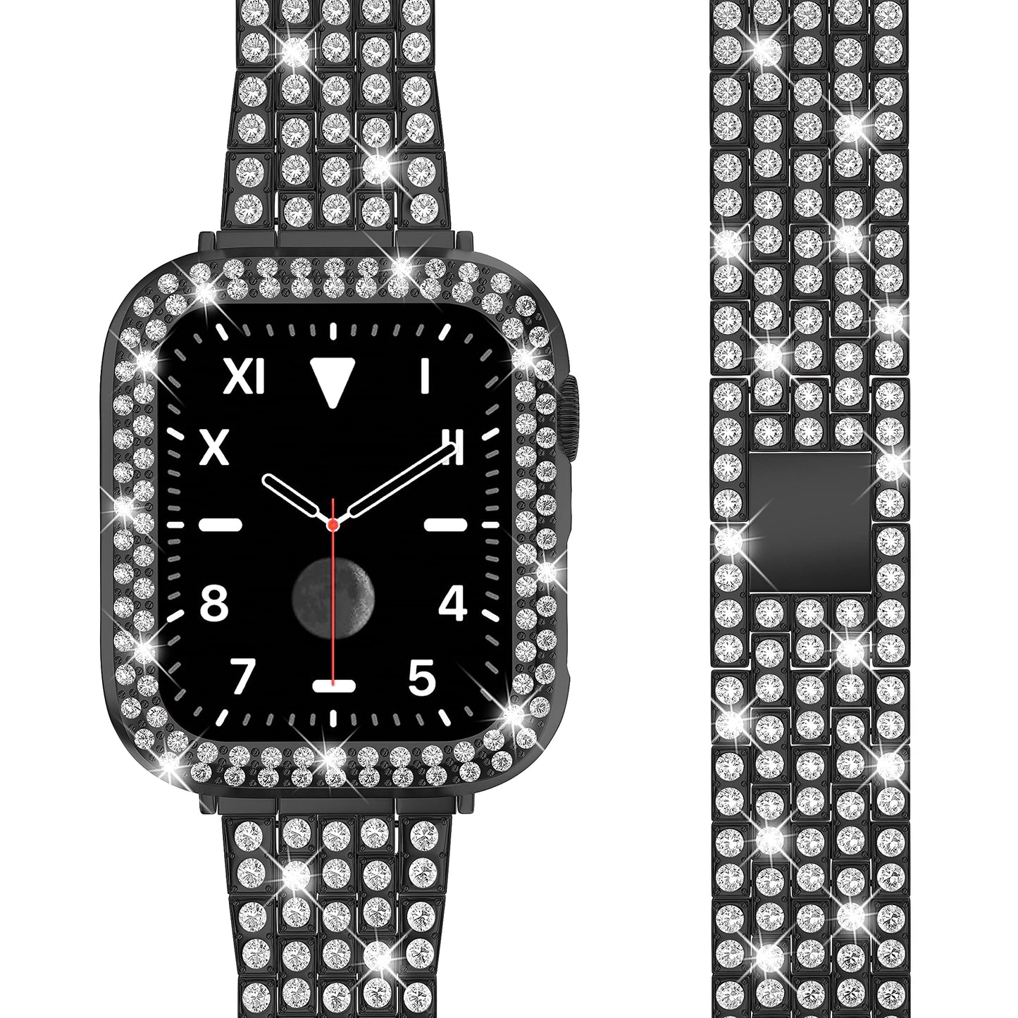 Case + Diamant Riem Voor Apple Watch