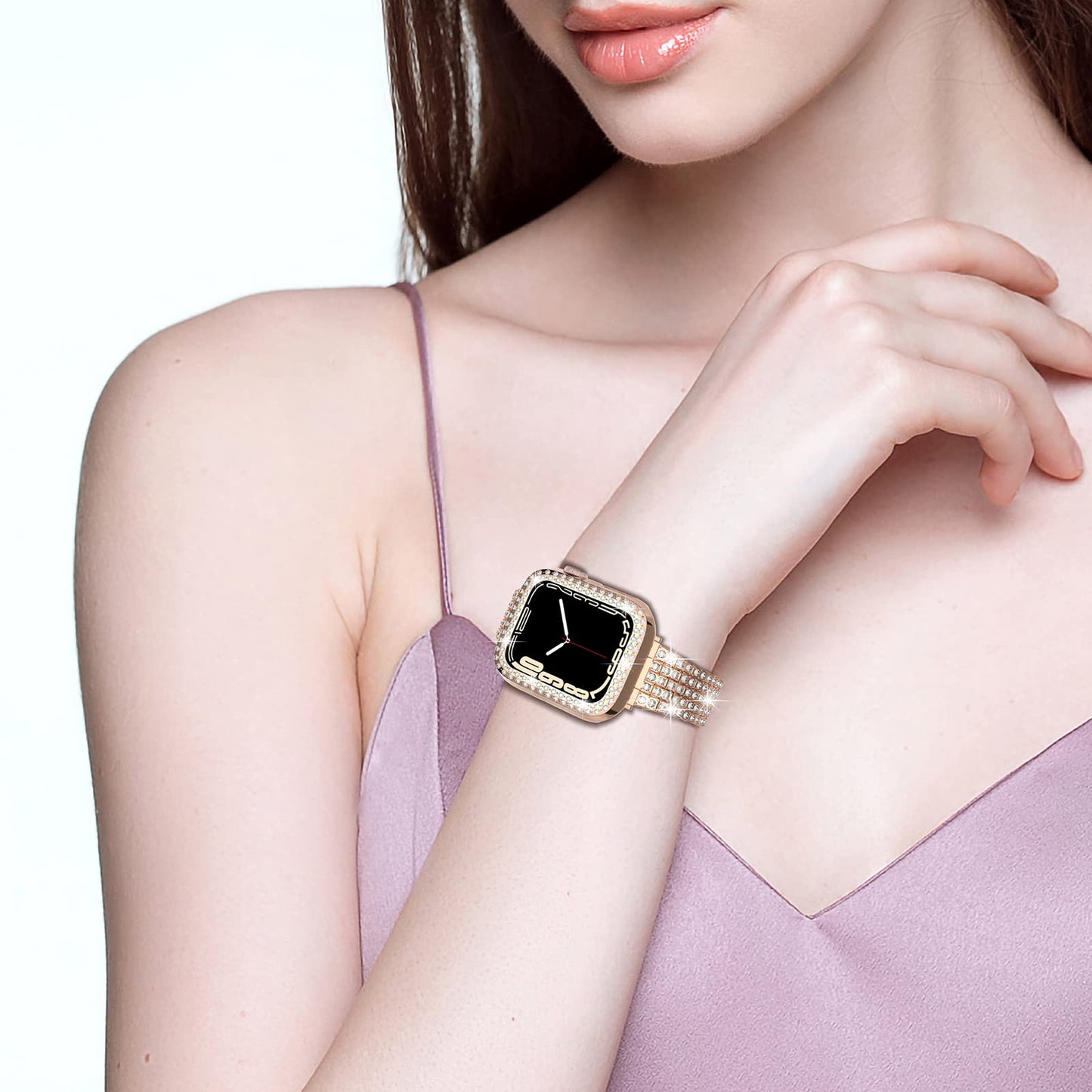 Case + Diamant Riem Voor Apple Watch